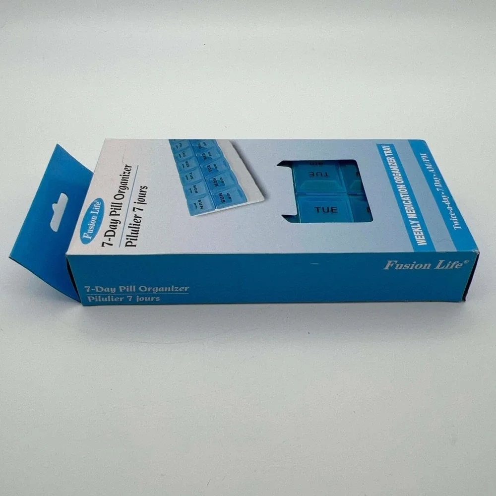 Fusion Life 7 Day Pill Organizer Weekly Medication Tray AM PM - NEW IN BOX